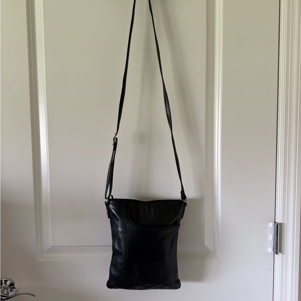 Black Leather Crossbody Bag